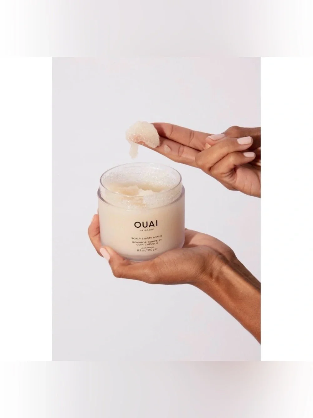 New OUAI Melrose body & scalp scrub exfoliant full size 8.8 oz jar clean beauty